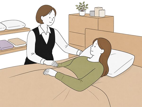 The custom-made pillow experience STEP 04 Trial rest and adjustment